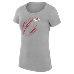 Kansas City Chiefs G-III 4Her by Carl Banks Women's Super-Slim Fit Lightweight Subtle Football T-Shirt - Heather Gray - NFL