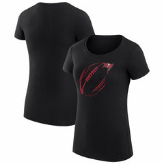 Tampa Bay Buccaneers G-III 4Her by Carl Banks Women's Super-Slim Fit Lightweight Subtle Football T-Shirt - Black - NFL