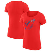 Buffalo Bills G-III 4Her by Carl Banks Women's Super-Slim Fit Lightweight Subtle Football T-Shirt - Red - NFL