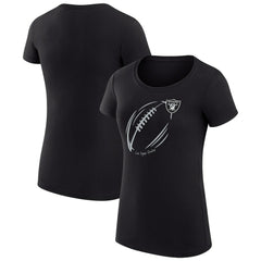 Las Vegas Raiders G-III 4Her by Carl Banks Women's Super-Slim Fit Lightweight Subtle Football T-Shirt - Black - NFL