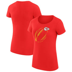 Kansas City Chiefs G-III 4Her by Carl Banks Women's Super-Slim Fit Lightweight Subtle Football T-Shirt - Red - NFL