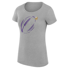 Minnesota Vikings G-III 4Her by Carl Banks Women's Super-Slim Fit Lightweight Subtle Football T-Shirt - Heather Gray - NFL