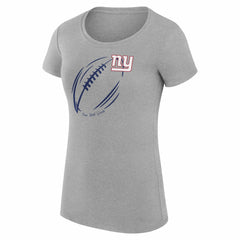 New York Giants G-III 4Her by Carl Banks Women's Super-Slim Fit Lightweight Subtle Football T-Shirt - Heather Gray - NFL