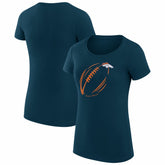 Denver Broncos G-III 4Her by Carl Banks Women's Super-Slim Fit Lightweight Subtle Football T-Shirt - Navy - NFL