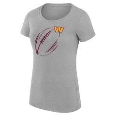 Washington Commanders G-III 4Her by Carl Banks Women's Super-Slim Fit Lightweight Subtle Football T-Shirt - Heather Gray - NFL