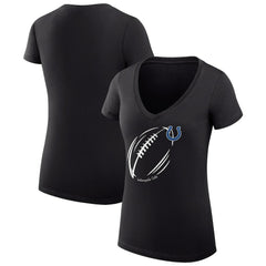 Indianapolis Colts G-III 4Her by Carl Banks Women's Super-Slim Fit Lightweight Subtle Football V-Neck T-Shirt - Black - NFL
