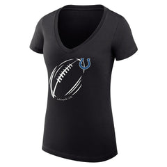 Indianapolis Colts G-III 4Her by Carl Banks Women's Super-Slim Fit Lightweight Subtle Football V-Neck T-Shirt - Black - NFL