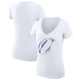 Minnesota Vikings G-III 4Her by Carl Banks Women's Super-Slim Fit Lightweight Subtle Football V-Neck T-Shirt - White - NFL