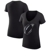 Las Vegas Raiders G-III 4Her by Carl Banks Women's Super-Slim Fit Lightweight Subtle Football V-Neck T-Shirt - Black - NFL