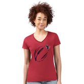 Houston Texans G-III 4Her by Carl Banks Women's Super-Slim Fit Lightweight Subtle Football V-Neck T-Shirt - Red - NFL
