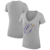 Minnesota Vikings G-III 4Her by Carl Banks Women's Super-Slim Fit Lightweight Subtle Football V-Neck T-Shirt - Heather Gray - NFL