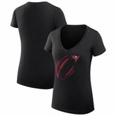 Tampa Bay Buccaneers G-III 4Her by Carl Banks Women's Super-Slim Fit Lightweight Subtle Football V-Neck T-Shirt - Black - NFL