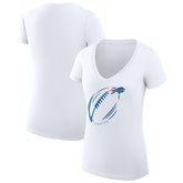 Buffalo Bills G-III 4Her by Carl Banks Women's Super-Slim Fit Lightweight Subtle Football V-Neck T-Shirt - White - NFL