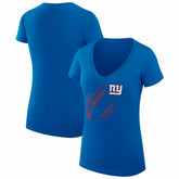 New York Giants G-III 4Her by Carl Banks Women's Super-Slim Fit Lightweight Subtle Football V-Neck T-Shirt - Royal - NFL