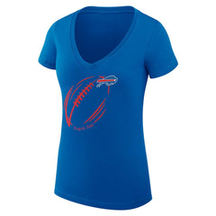 Buffalo Bills G-III 4Her by Carl Banks Women's Super-Slim Fit Lightweight Subtle Football V-Neck T-Shirt - Royal - NFL