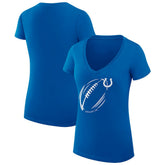 Indianapolis Colts G-III 4Her by Carl Banks Women's Super-Slim Fit Lightweight Subtle Football V-Neck T-Shirt - Royal - NFL
