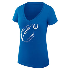 Indianapolis Colts G-III 4Her by Carl Banks Women's Super-Slim Fit Lightweight Subtle Football V-Neck T-Shirt - Royal - NFL
