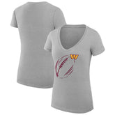 Washington Commanders G-III 4Her by Carl Banks Women's Super-Slim Fit Lightweight Subtle Football V-Neck T-Shirt - Heather Gray - NFL