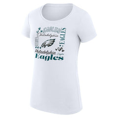 Philadelphia Eagles G-III 4Her by Carl Banks Women's Super-Slim Fit Lightweight Collage Team T-Shirt - White - NFL