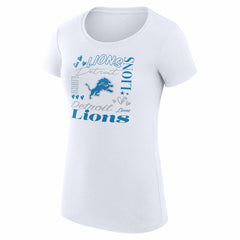 Detroit Lions G-III 4Her by Carl Banks Women's Super-Slim Fit Lightweight Collage Team T-Shirt - White - NFL