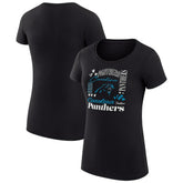 Carolina Panthers G-III 4Her by Carl Banks Women's Super-Slim Fit Lightweight Collage Team T-Shirt - Black - NFL