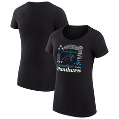 Carolina Panthers G-III 4Her by Carl Banks Women's Super-Slim Fit Lightweight Collage Team T-Shirt - Black - NFL