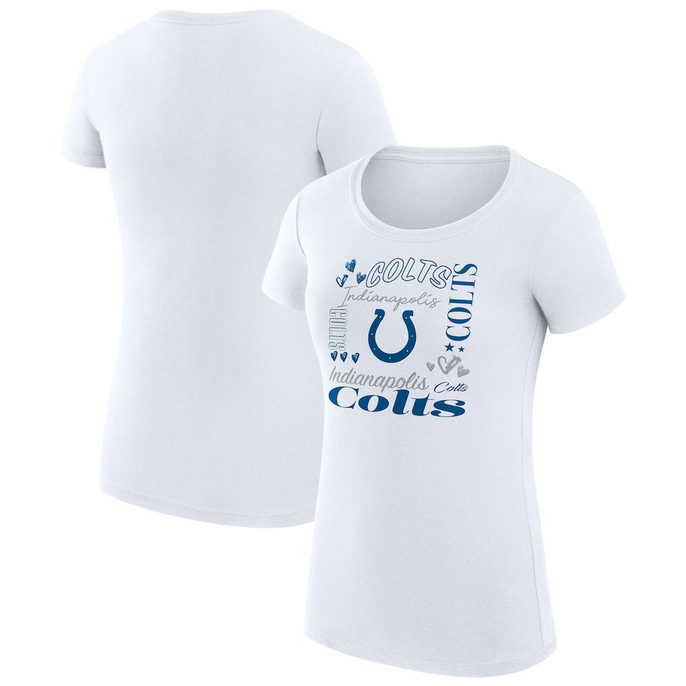 Indianapolis Colts G-III 4Her by Carl Banks Women's Super-Slim Fit Lightweight Collage Team T-Shirt - White - NFL