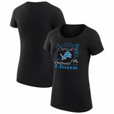 Detroit Lions G-III 4Her by Carl Banks Women's Super-Slim Fit Lightweight Collage Team T-Shirt - Black - NFL