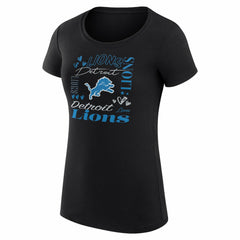 Detroit Lions G-III 4Her by Carl Banks Women's Super-Slim Fit Lightweight Collage Team T-Shirt - Black - NFL