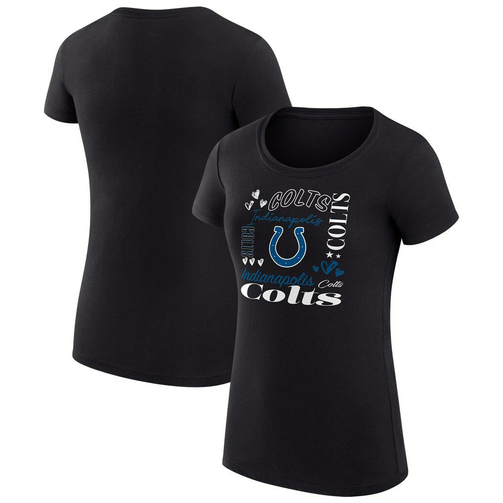 Indianapolis Colts G-III 4Her by Carl Banks Women's Super-Slim Fit Lightweight Collage Team T-Shirt - Black - NFL