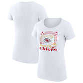 Kansas City Chiefs G-III 4Her by Carl Banks Women's Super-Slim Fit Lightweight Collage Team T-Shirt - White - NFL
