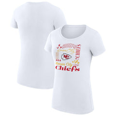 Kansas City Chiefs G-III 4Her by Carl Banks Women's Super-Slim Fit Lightweight Collage Team T-Shirt - White - NFL