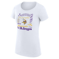 Minnesota Vikings G-III 4Her by Carl Banks Women's Super-Slim Fit Lightweight Collage Team T-Shirt - White - NFL
