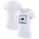 Carolina Panthers G-III 4Her by Carl Banks Women's Super-Slim Fit Lightweight Collage Team T-Shirt - White - NFL
