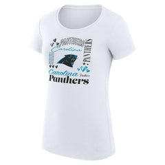 Carolina Panthers G-III 4Her by Carl Banks Women's Super-Slim Fit Lightweight Collage Team T-Shirt - White - NFL