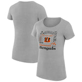 Cincinnati Bengals G-III 4Her by Carl Banks Women's Super-Slim Fit Lightweight Collage Team T-Shirt - Heather Gray - NFL