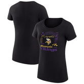 Minnesota Vikings G-III 4Her by Carl Banks Women's Super-Slim Fit Lightweight Collage Team T-Shirt - Black - NFL