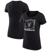 Las Vegas Raiders G-III 4Her by Carl Banks Women's Super-Slim Fit Lightweight Collage Team T-Shirt - Black - NFL