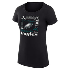 Philadelphia Eagles G-III 4Her by Carl Banks Women's Super-Slim Fit Lightweight Collage Team T-Shirt - Black - NFL