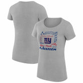 New York Giants G-III 4Her by Carl Banks Women's Super-Slim Fit Lightweight Collage Team T-Shirt - Heather Gray - NFL