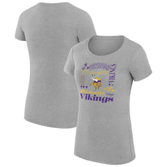 Minnesota Vikings G-III 4Her by Carl Banks Women's Super-Slim Fit Lightweight Collage Team T-Shirt - Heather Gray - NFL