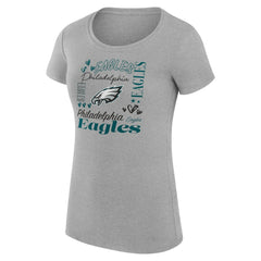 Philadelphia Eagles G-III 4Her by Carl Banks Women's Super-Slim Fit Lightweight Collage Team T-Shirt - Heather Gray - NFL