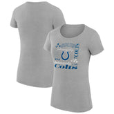 Indianapolis Colts G-III 4Her by Carl Banks Women's Super-Slim Fit Lightweight Collage Team T-Shirt - Heather Gray - NFL