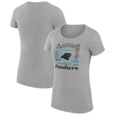 Carolina Panthers G-III 4Her by Carl Banks Women's Super-Slim Fit Lightweight Collage Team T-Shirt - Heather Gray - NFL