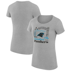 Carolina Panthers G-III 4Her by Carl Banks Women's Super-Slim Fit Lightweight Collage Team T-Shirt - Heather Gray - NFL