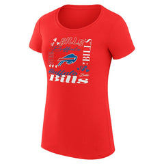 Buffalo Bills G-III 4Her by Carl Banks Women's Super-Slim Fit Lightweight Collage Team T-Shirt - Red - NFL