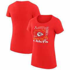 Kansas City Chiefs G-III 4Her by Carl Banks Women's Super-Slim Fit Lightweight Collage Team T-Shirt - Red - NFL