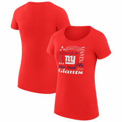 New York Giants G-III 4Her by Carl Banks Women's Super-Slim Fit Lightweight Collage Team T-Shirt - Red - NFL