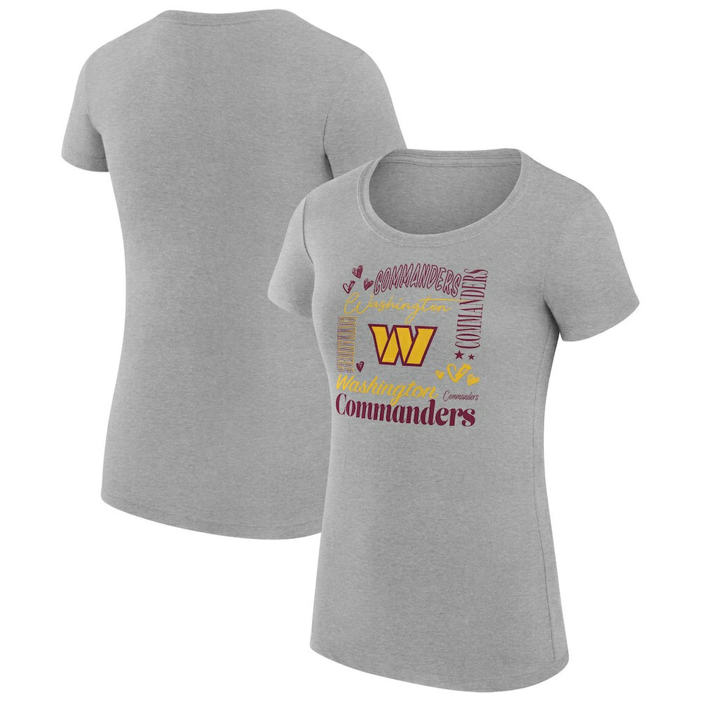 Washington Commanders G-III 4Her by Carl Banks Women's Super-Slim Fit Lightweight Collage Team T-Shirt - Heather Gray - NFL