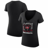 Tampa Bay Buccaneers G-III 4Her by Carl Banks Women's Super-Slim Fit Lightweight Collage Team V-Neck T-Shirt - Black - NFL